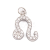 316 Stainless Steel Micro Pave Cubic Zirconia Pendants STAS-K284-01G-P-1