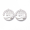 Brass Micro Pave Clear Cubic Zirconia Pendants KK-N232-172P-NF-1