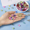 128Pcs 8 Colors Transparent Spray Painted Glass Beads GLAA-TA0001-26-14