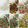 50G 5 Colors Christmas Theme Silver Lined Glass Seed Beads SEED-YW0002-62A-2