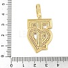 Brass Micro Pave Clear Cubic Zirconia Pendants KK-B141-04G-02-3