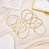 2Pcs 2 Styles ABS Plastic Imitation Pearl & Shell Pearl & Brass Beads Bracelets BJEW-SW01606-5