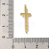 Rack Plating Brass Religion Cross Connector Charms Links KK-U027-04G-3