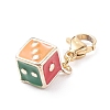 Alloy Enamel Dice Pendant Decoration HJEW-JM00633-4