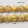 Synthetic Turquoise Beads Strands TURQ-H038-4mm-M-5