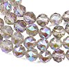 Transparent Electroplate Glass Beads Strands EGLA-N002-34C-B11-4