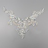 Hand Sewing Flower Pattern Rhinestone Costume Appliques PATC-WH0009-08A-1