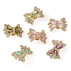 6Pcs 6 Colors Brass Rhinestone Beads KK-TA0009-14-3
