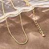 1MM Brass Ball Chain Necklaces for Women NJEW-Q351-01G-3