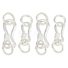 4Pcs 2 Styles 925 Sterling Silver S-Shaped Hook Clasps STER-GO0001-16-1