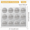 12 Sheets PET Adhesive Wax Seal Stickers DIY-WH0524-006-2