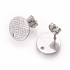 Non-Tarnish 304 Stainless Steel Ear Stud Findings STAS-O119-14C-P-1