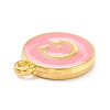 Golden Plated Alloy Enamel Charms X-ENAM-Q437-14G-2