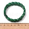 Dyed Natural White Jade Beaded Stretch Bracelets for Unisex G-K303-01K-03-5