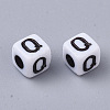 White Opaque Acrylic Beads X-MACR-R869-02Q-2