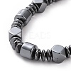 Disc & Column & Polygon Synthetic Hematite Beaded Necklace with Magnetic Clasp for Men Women G-C006-03-2