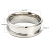 201 Stainless Steel Grooved Finger Ring Settings MAK-WH0007-16P-6