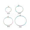 24Pcs 4 Size Ion Plating(IP) 316L Surgical Stainless Steel Hoop Earring Findings STAS-ZZ0001-03M-2