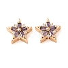 Brass Micro Pave Cubic Zirconia Beads CU-CBAEC99-31G-02-1