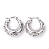 304 Stainless Steel Crescent Moon Hoop Earrings for Women EJEW-G298-08P-1