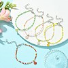 Alloy Flower Charm Bracelet with Glass Seed Bead Chains for Women BJEW-JB09681-5