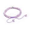 Natural Kunzite Braided Bead Bracelets BJEW-JB04243-01-3