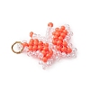 Glass Seed Beaded Butterfly Pendants PALLOY-MZ00473-4