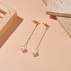 Natural Pearl Dangle Stud Earrings EJEW-JE05221-01-2