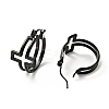 Ion Plating(IP) 304 Stainless Steel Cross Hoop Earrings for Women EJEW-G293-02EB-2