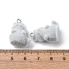 Animal Flocking Resin Pendants RESI-A049-03C-3