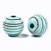 Painted Natural Wood Beads WOOD-T021-54B-06-2