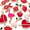 36Pcs 6 Style Valentine's Day Alloy Enamel Pendants ENAM-LS0001-72-4
