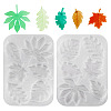 2Pcs Leaf DIY Pendant Silicone Molds DIY-TA0014-07-1
