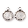 Tarnish Resistant 304 Stainless Steel Pendant Cabochon Settings X-STAS-K202-03C-P-3