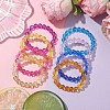 8Pcs 8 Colors 7.5mm Faceted Round Transparent Acrylic Beaded Stretch Kid Bracelets for Girls BJEW-JB10248-02-2