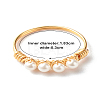 Round Shell Pearl Beads Finger Rings X1-RJEW-TA00001-5