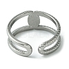 304 Stainless Steel Open Cuff Ring RJEW-L110-024P-3