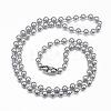 304 Stainless Steel Ball Chain Necklaces BJEW-H446-04-2