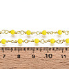 Handmade Brass Round Glass Beaded Chains KK-N281-02A-G-3