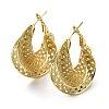 Rack Plating Brass Twist Teardrop Hoop Earrings EJEW-D063-01G-1