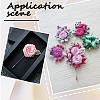 40Pcs 2 Styles Leaf Stainless Steel Round Tray Stick Lapel Pins JEWB-SC0001-75D-7