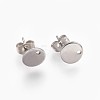 Non-Tarnish 304 Stainless Steel Stud Earring Findings STAS-F178-06P-1