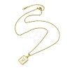 Ion Plating(IP) Rectangle with Initial Letter 304 Stainless Steel Pendant Necklace NJEW-R265-04G-V-3