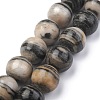 Natural Black Silk Stone/Netstone Round Beads Strands G-N0148-03-12mm-1