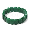 Dyed Natural White Jade Beaded Stretch Bracelets for Unisex G-K303-01K-03-4