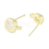 Brass Pave Clear Cubic Zirconia Stud Earring Findings LS-KK-F875-01G-2