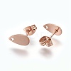 Ion Plating(IP) 304 Stainless Steel Stud Earring Findings STAS-O119-11A-RG-2