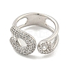 Brass Micro Pave Clear Cubic Zirconia Cuff Ring RJEW-Z035-04P-2