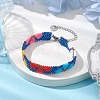 Glass Seed Beads Flower Beaded Bracelets BJEW-MZ00091-2