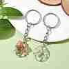 Natural Moonstone and Natural Sunstone Keychains KEYC-JKC00754-02-2